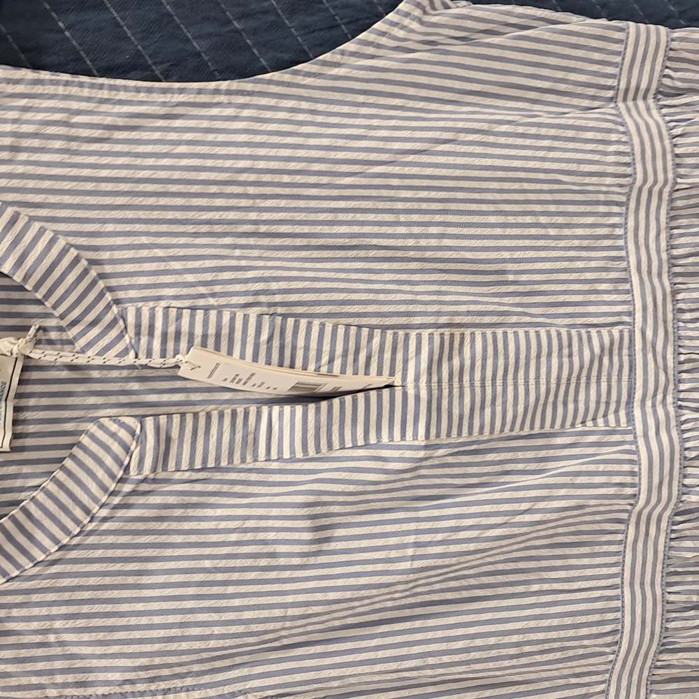 NWT Blue and White Striped Sleeveless Dress - Picture 2 of 6